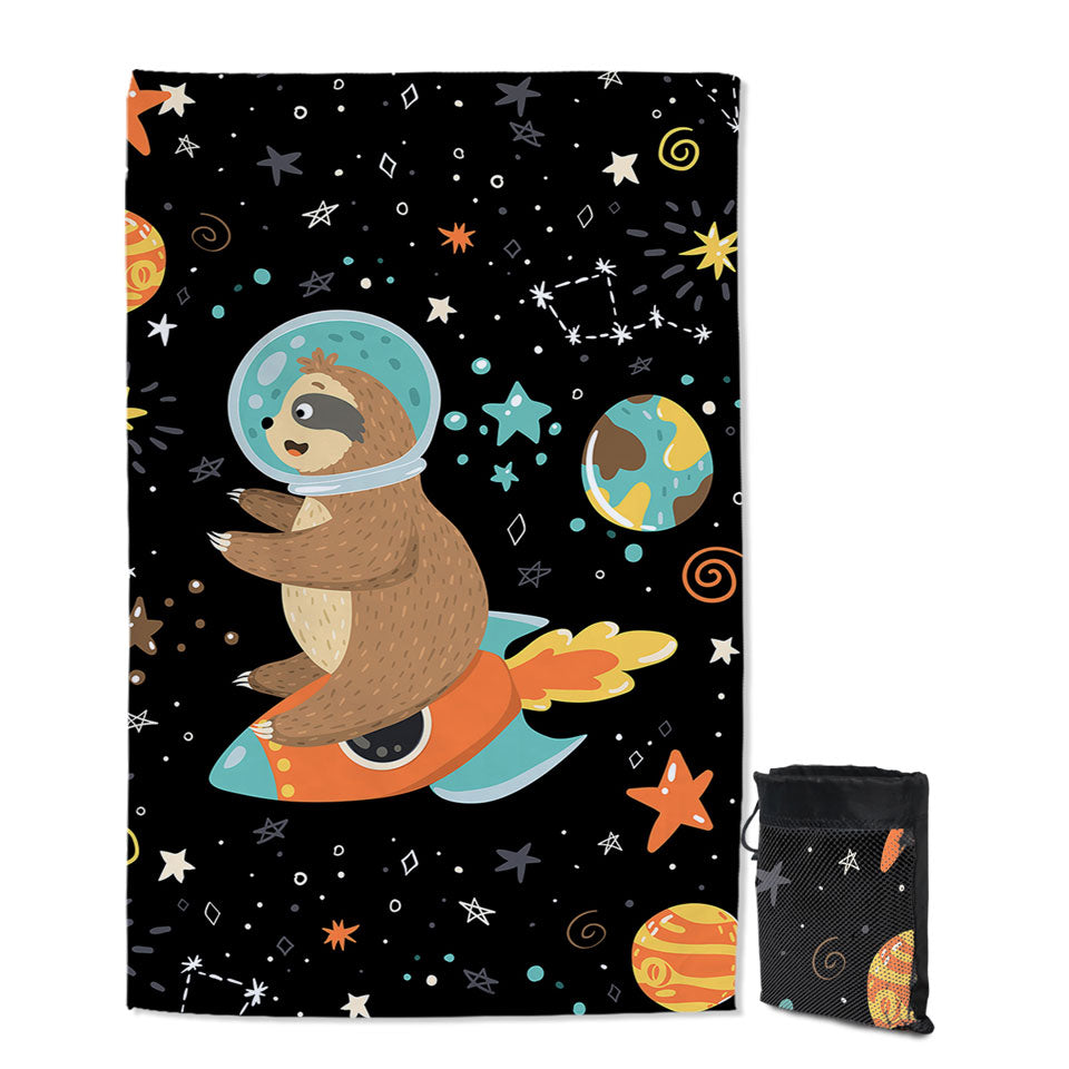 Funny Astronaut Sloth Thin Beach Towels