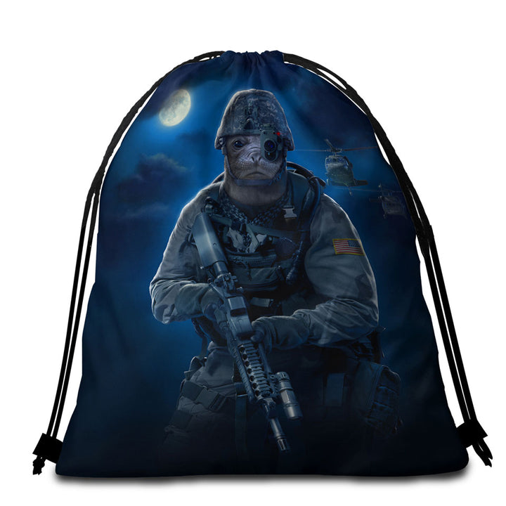 Funny Beach Bags and Towels Cool Animal Artwork the US Navy Seal Beach Towel Pack