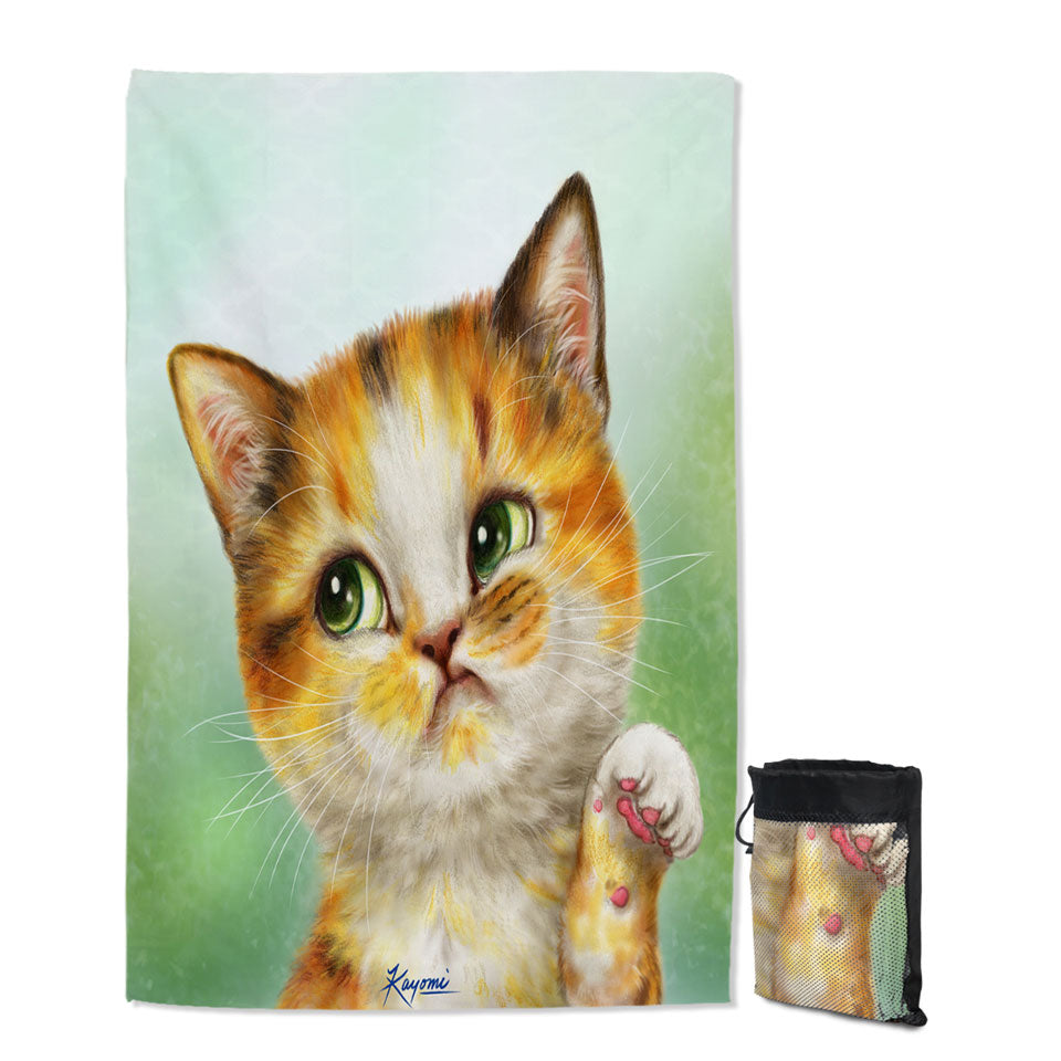 Funny Beach Towels Cats Whatever the Unsatisfied Kitten