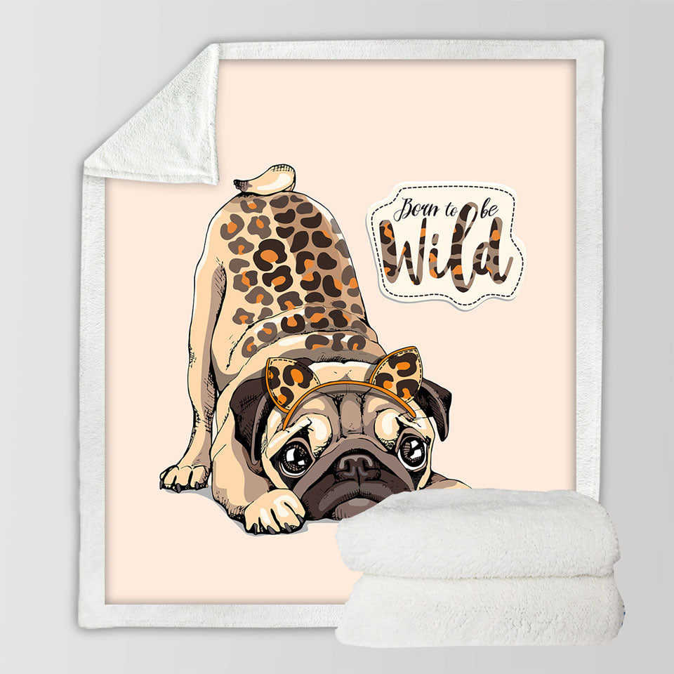 Funny Blankets Born to be Wild Pug