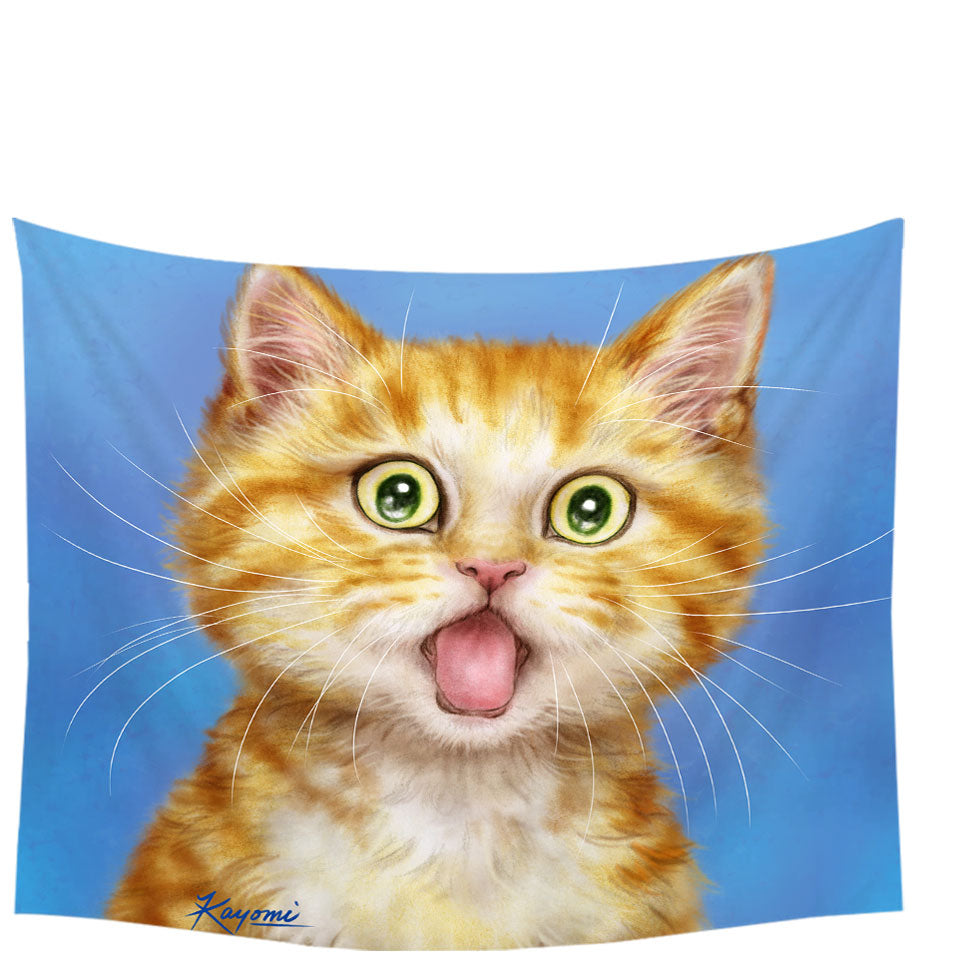 Funny Cat Wall Decor Ginger Kitten is in Shock