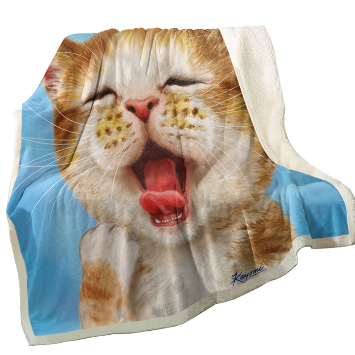 Funny Cats Blankets Sleepy Kitten