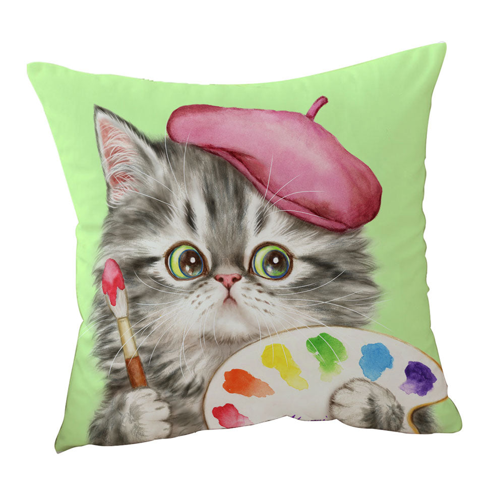 Funny Cats Cushion Covers the Girly Kitten Artist