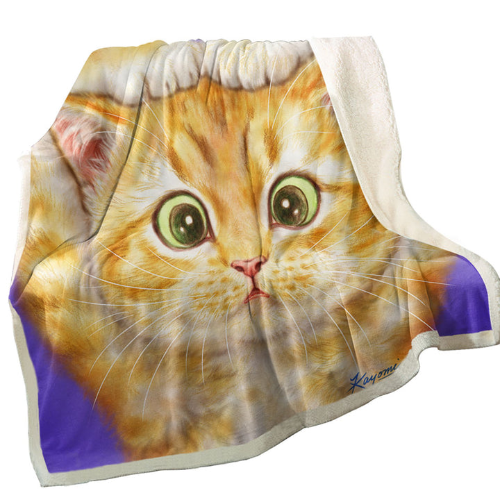 Funny Cats Sofa Blankets Drawings Cute Ginger Kitty