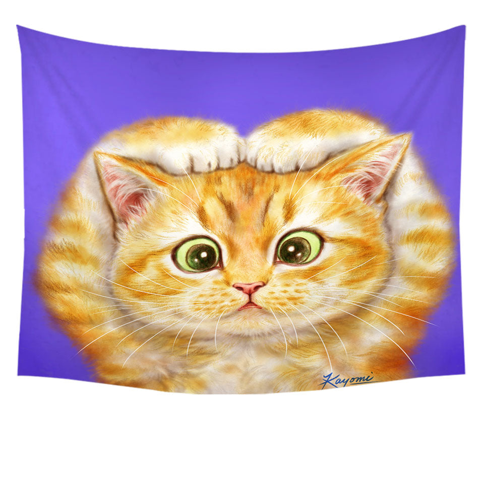 Funny Cats Wall Art Drawings Cute Ginger Kitty