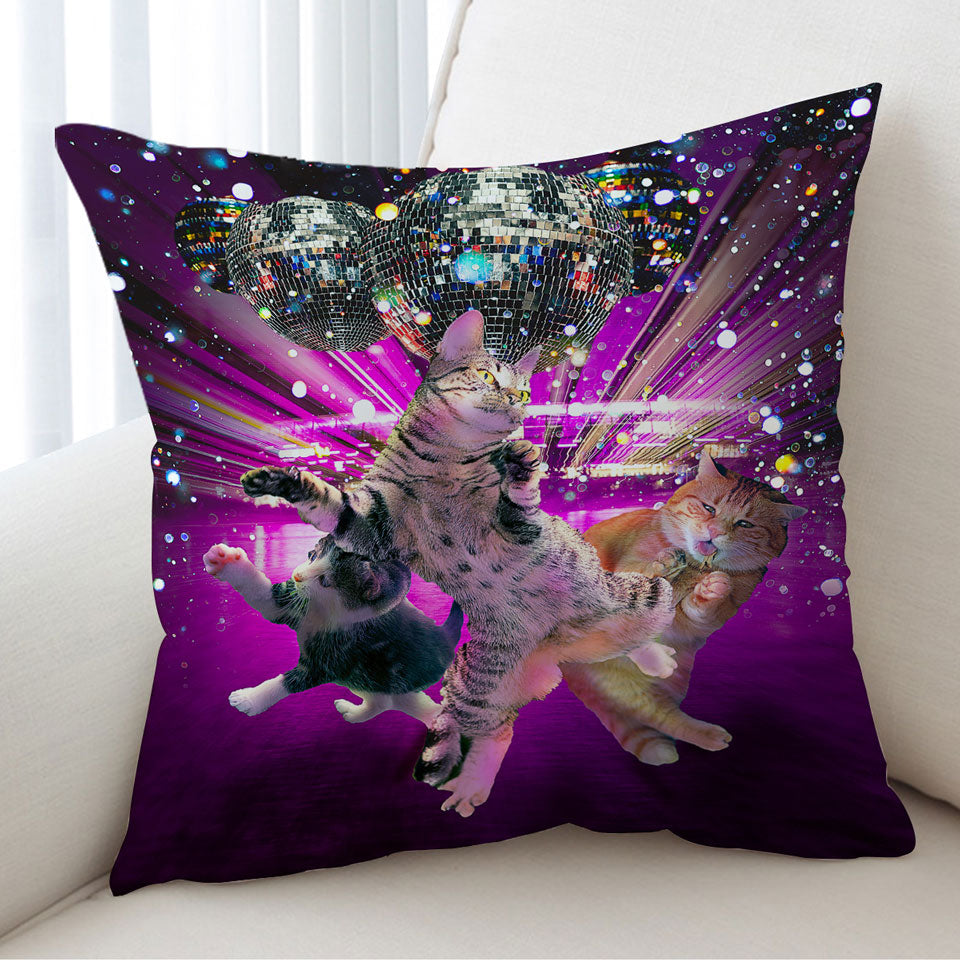 Funny Cool Party Disco Cat Cushion