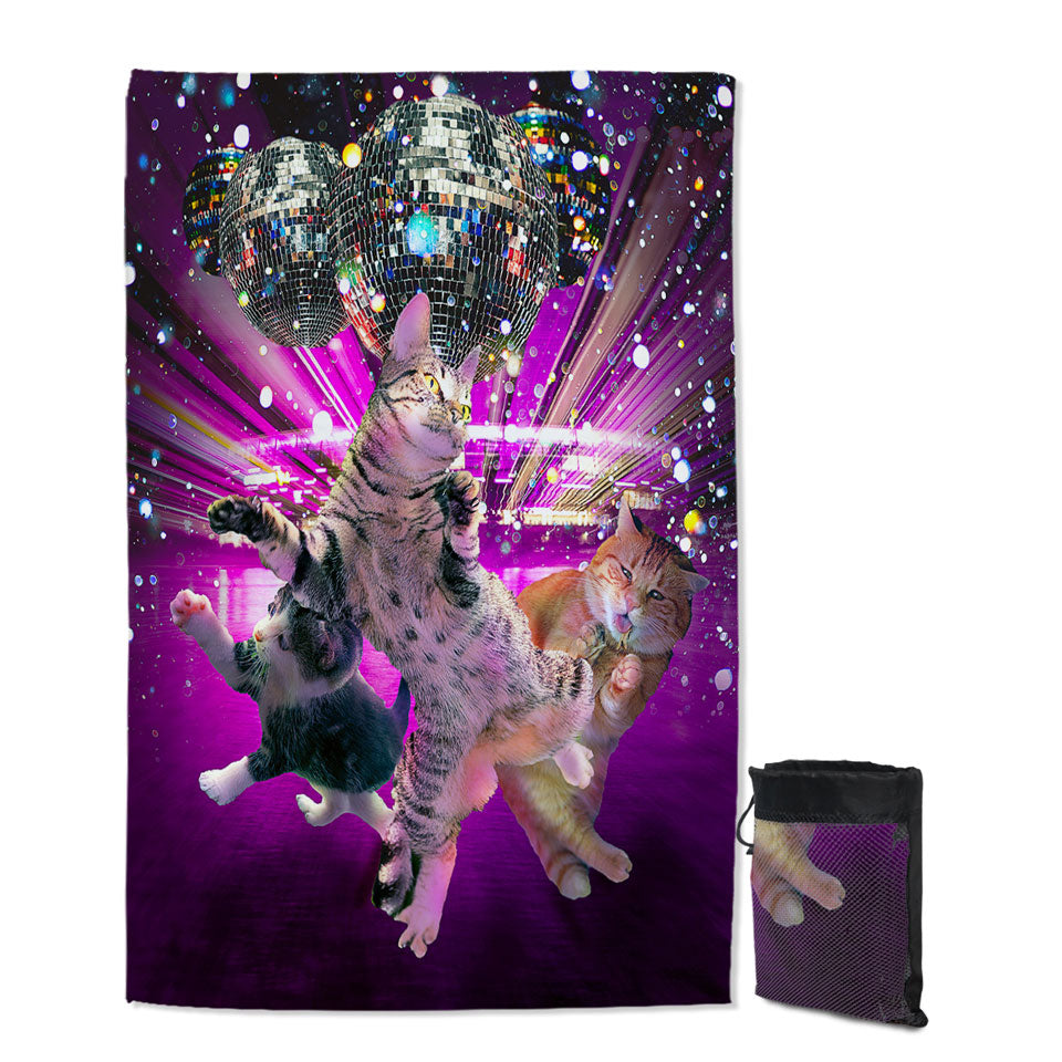 Funny Cool Party Disco Cat Swims Towel