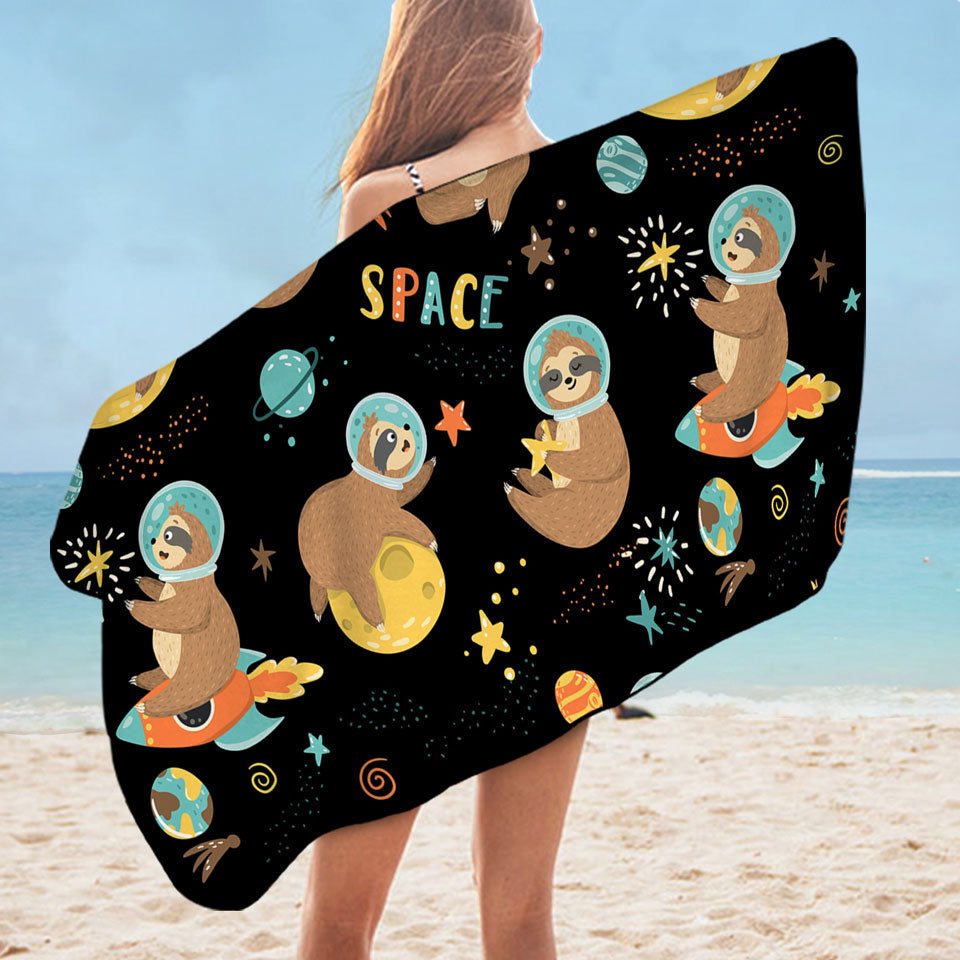 Funny Cool Sloth Beach Towels