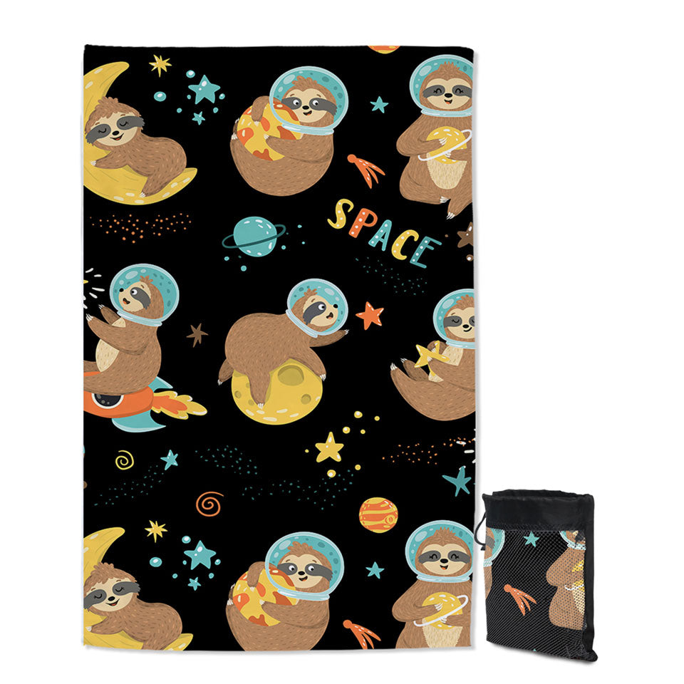 Funny Cool Sloth Microfiber Beach Towel