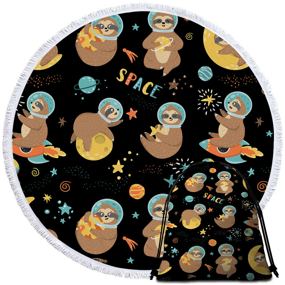 Funny Cool Sloth Round Towel