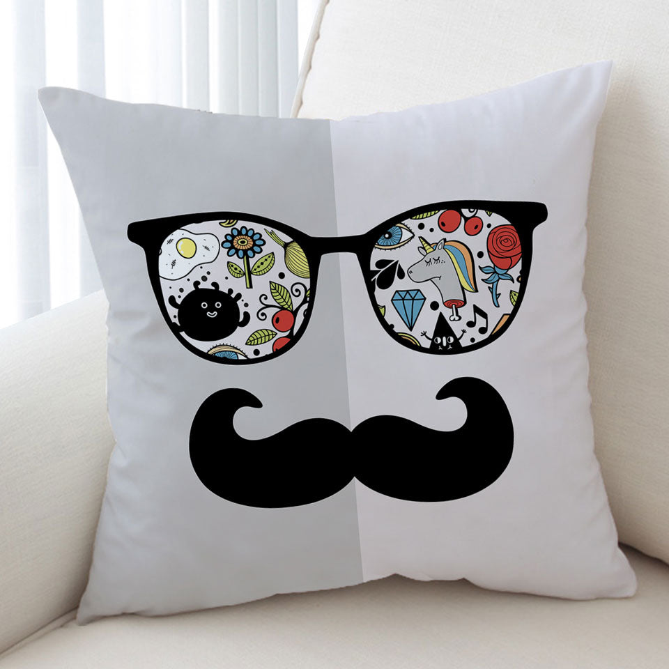 Funny Crazy Cushions Drawings on Cool Glasses