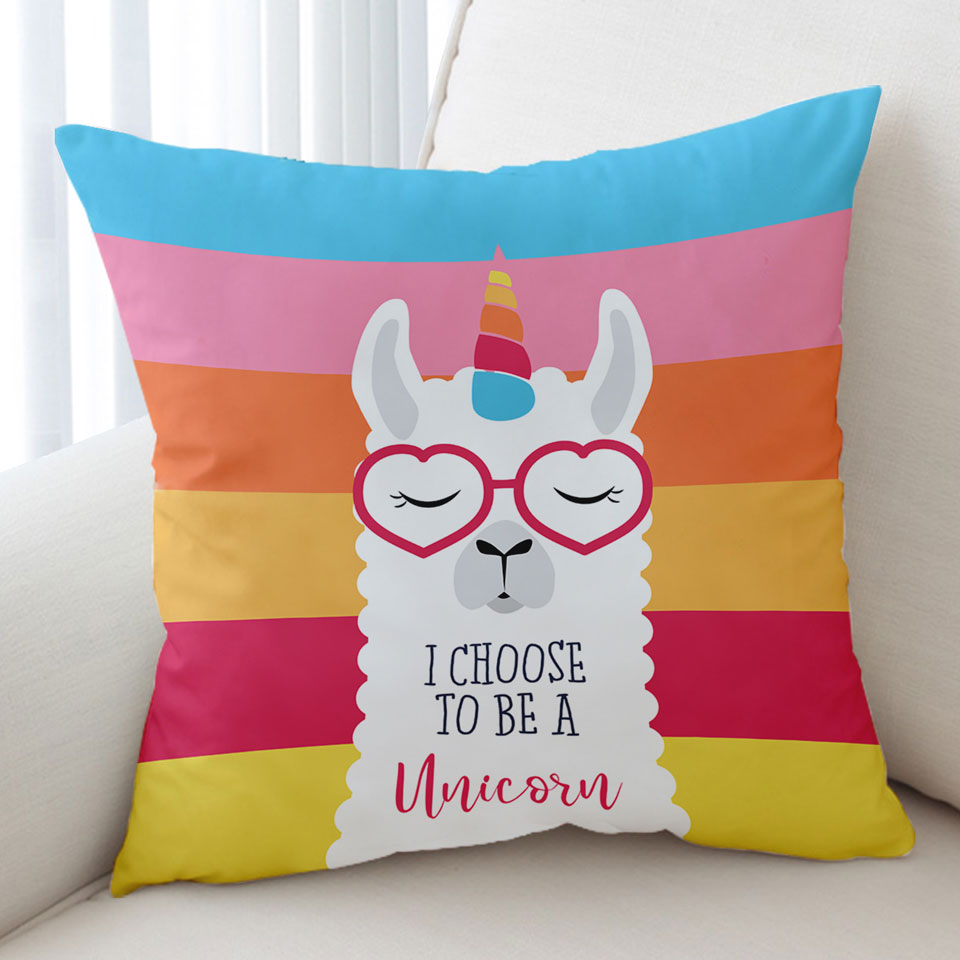 Funny Cushion Covers Llama Unicorn