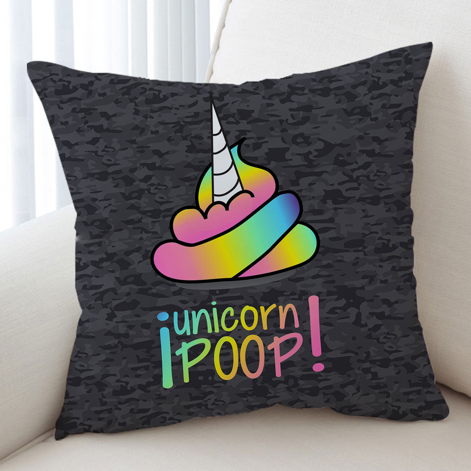 Funny Cushion Covers Unicorn Poop