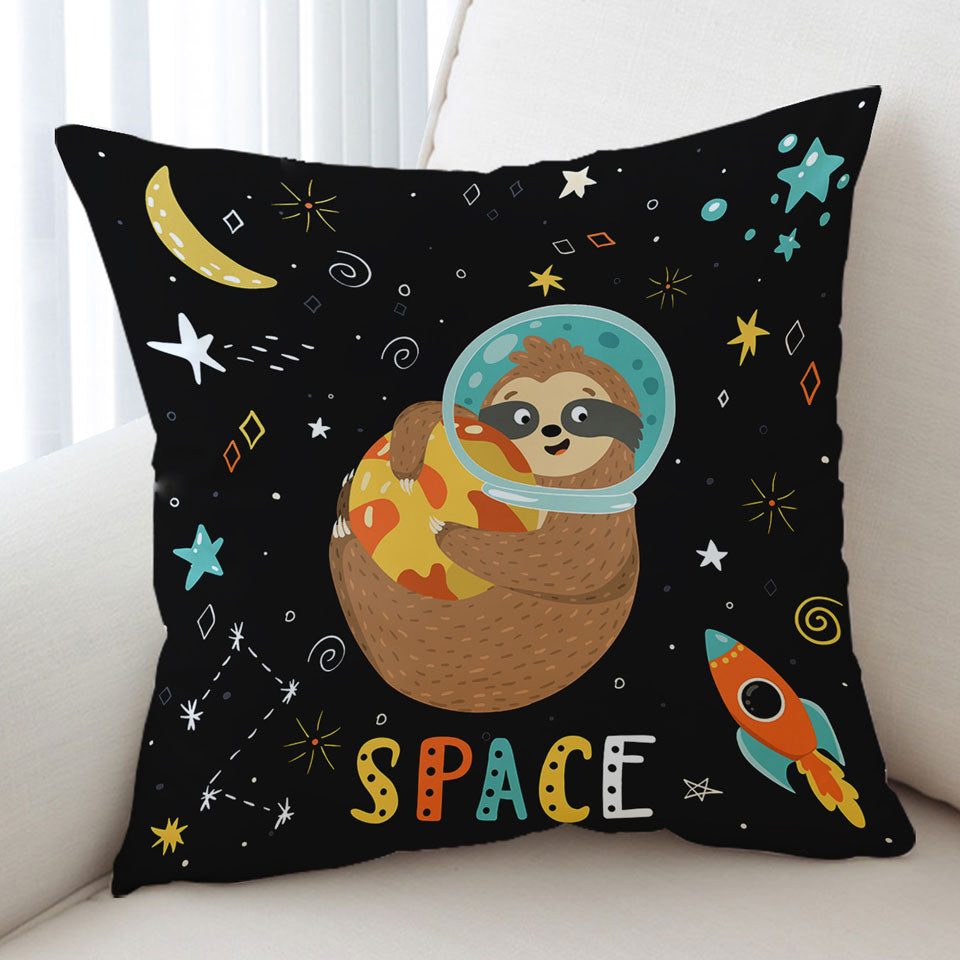 Funny Cushion Covers with Astronaut Sloth in Space