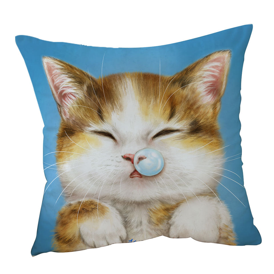 Funny Cushions Drawings for Kids Cute Sleepy Kitty Cat