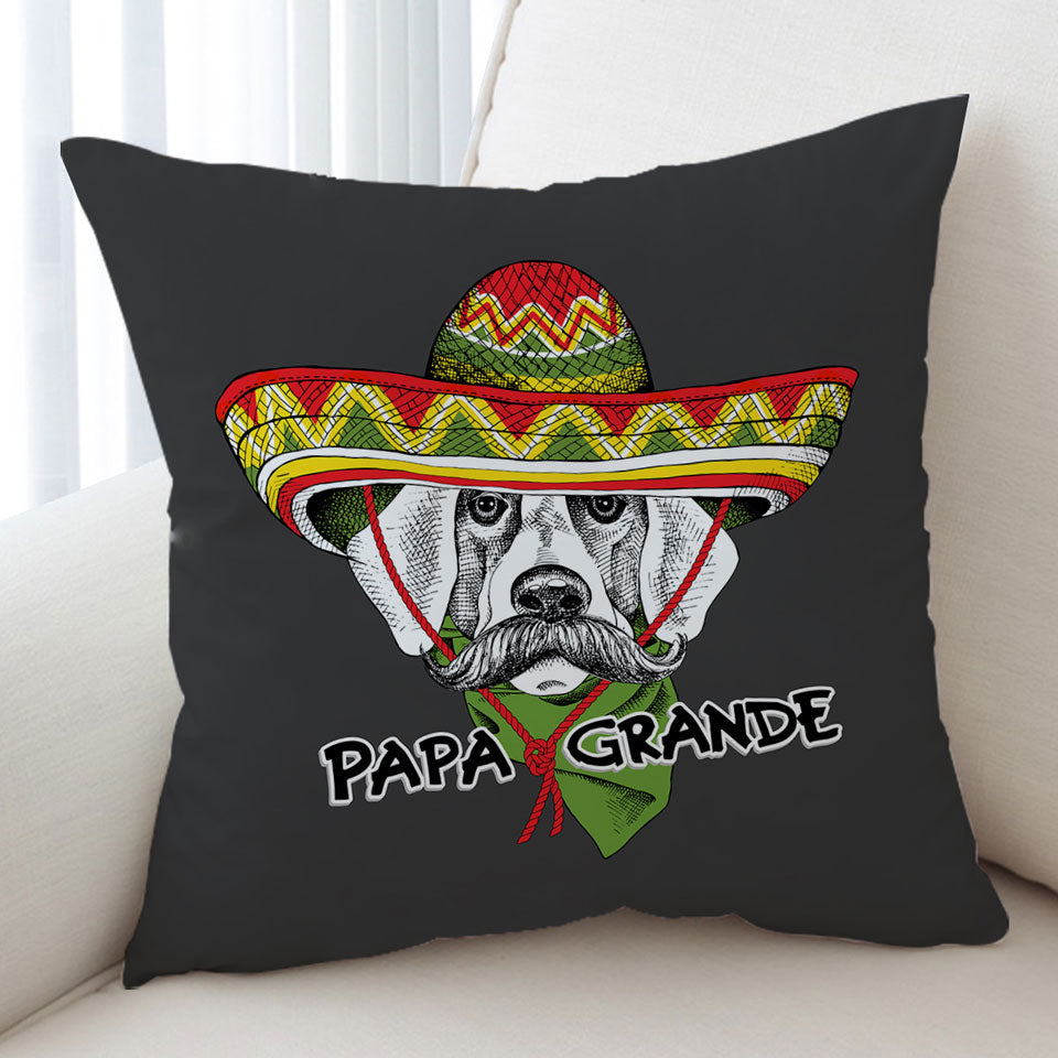 Funny Cushions with Mexican Dog Wearing Sombrero