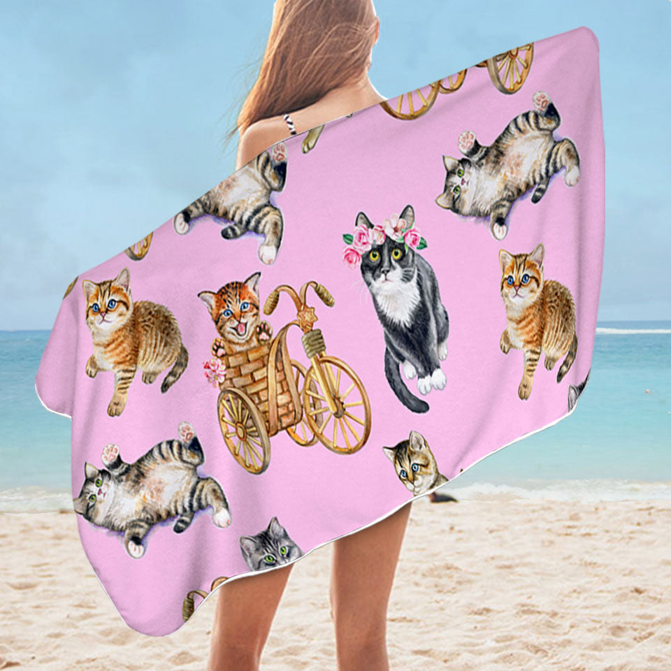 Funny Cute Cats Pool Towels
