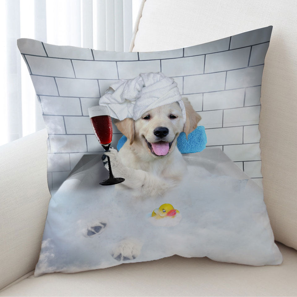 Funny Cute Golden Retriever Cushion Dog Bath