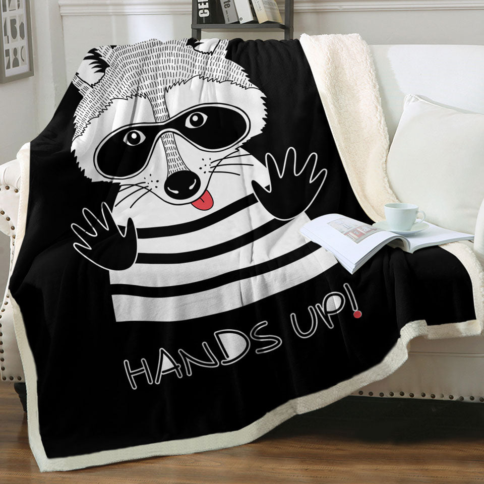 Funny Cute Throws Feature Prisoner Raccoon
