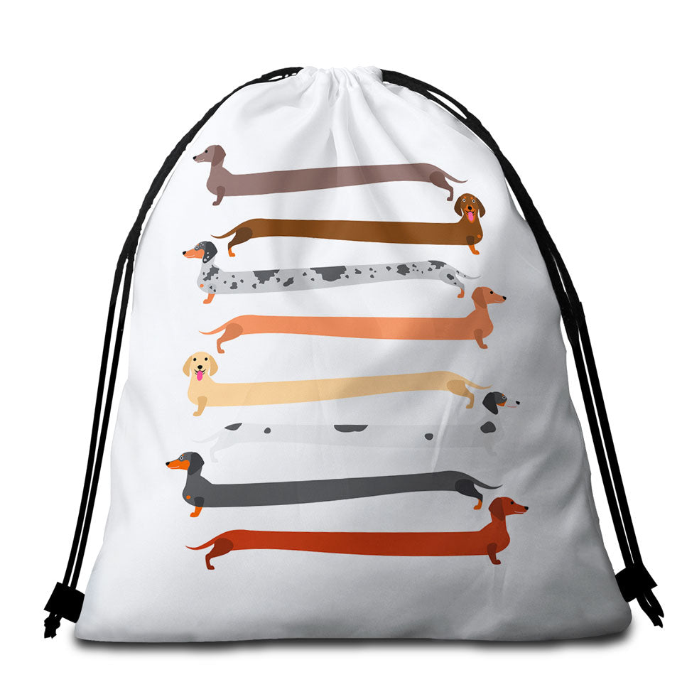 Funny Extra Long Dachshund Beach Towel Pack