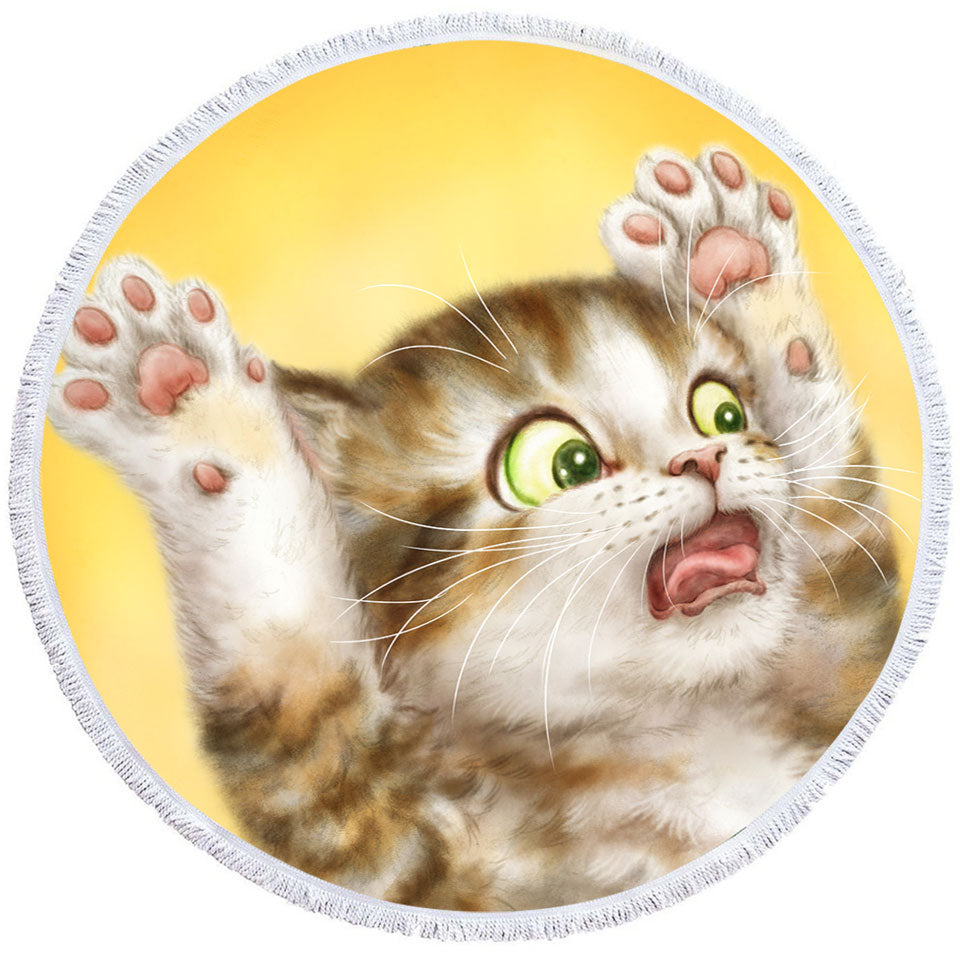 Funny Girls Beach Towels Cats for Kids the Panic Attack Kitty