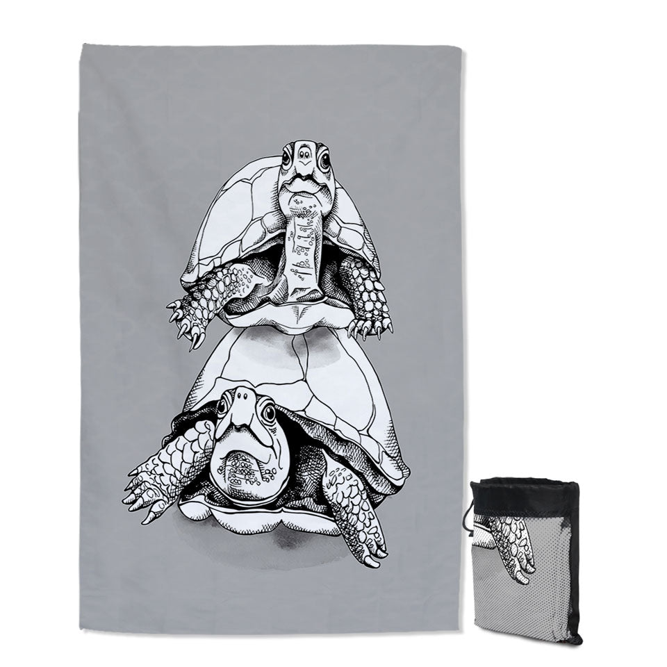 Funny Looking Turtle Microfiber Towels For Trave