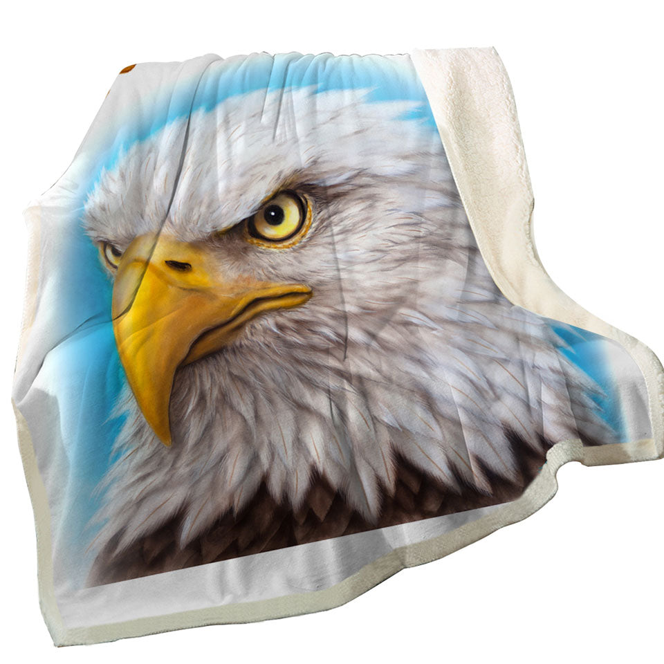 Funny Mens Design Proud to be Bald Eagle Throw Blanket