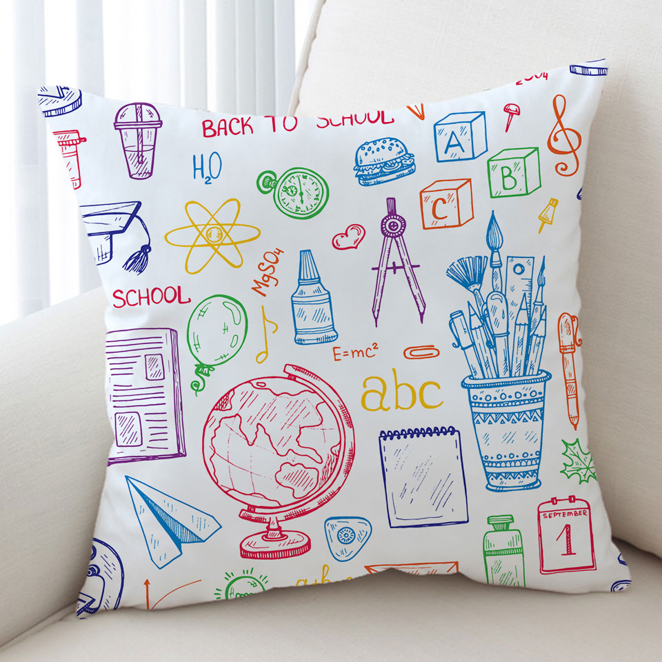 Funny Multi Colored Cushion Covers Back to School Kit