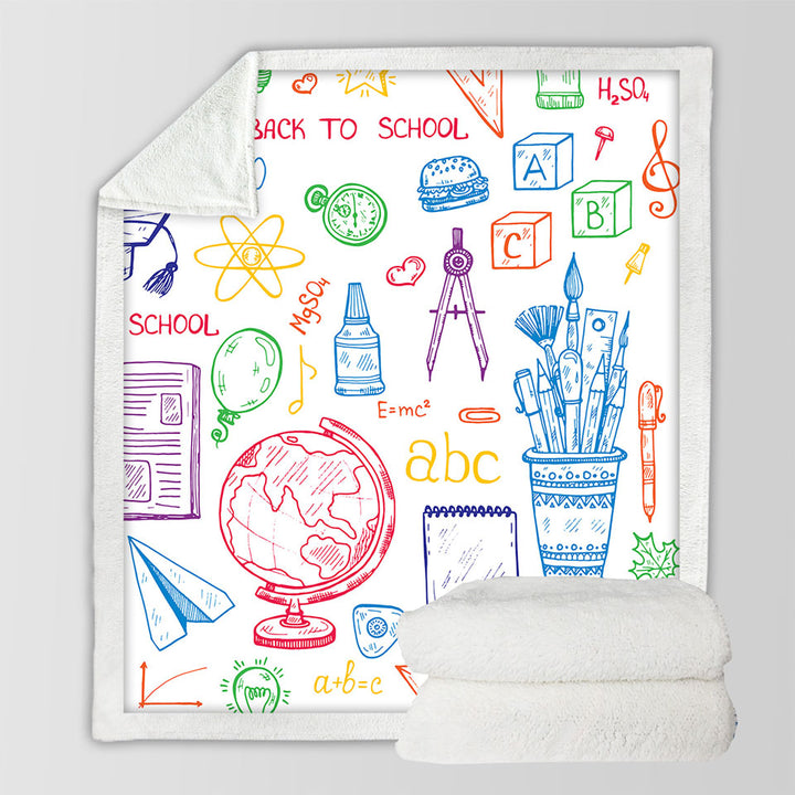 Funny Multi Colored Fleece Blankets Back to School Kit