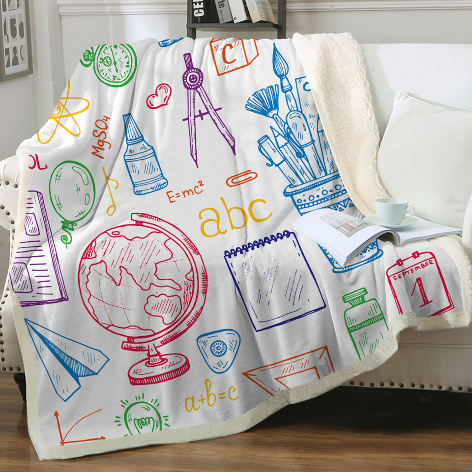 Funny Multi Colored Throw Blankets Back to School Kit