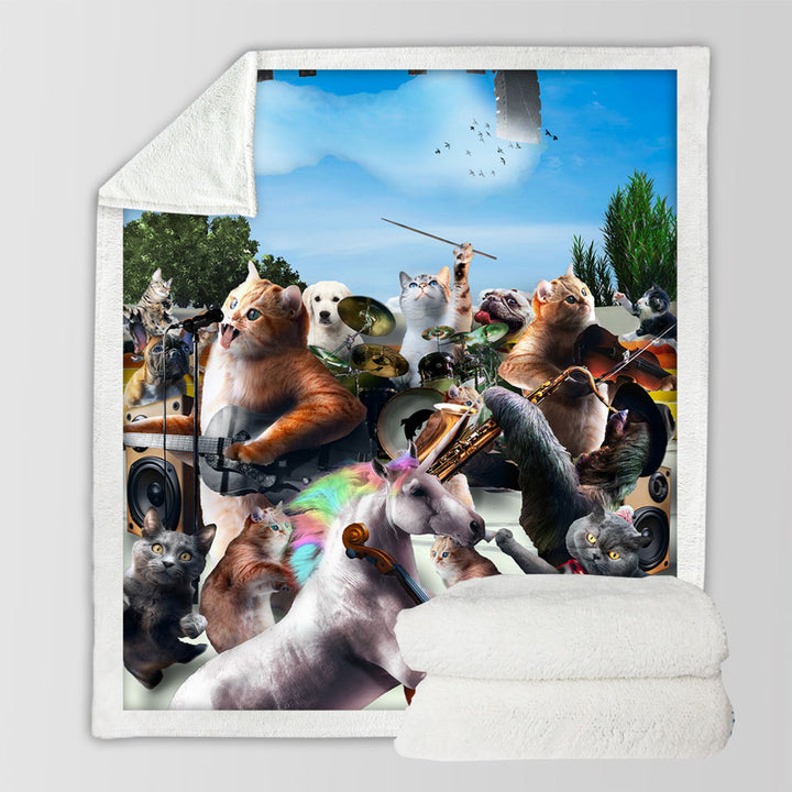 products/Funny-Orchestra-Concert-Unicorn-and-Cats-Throws