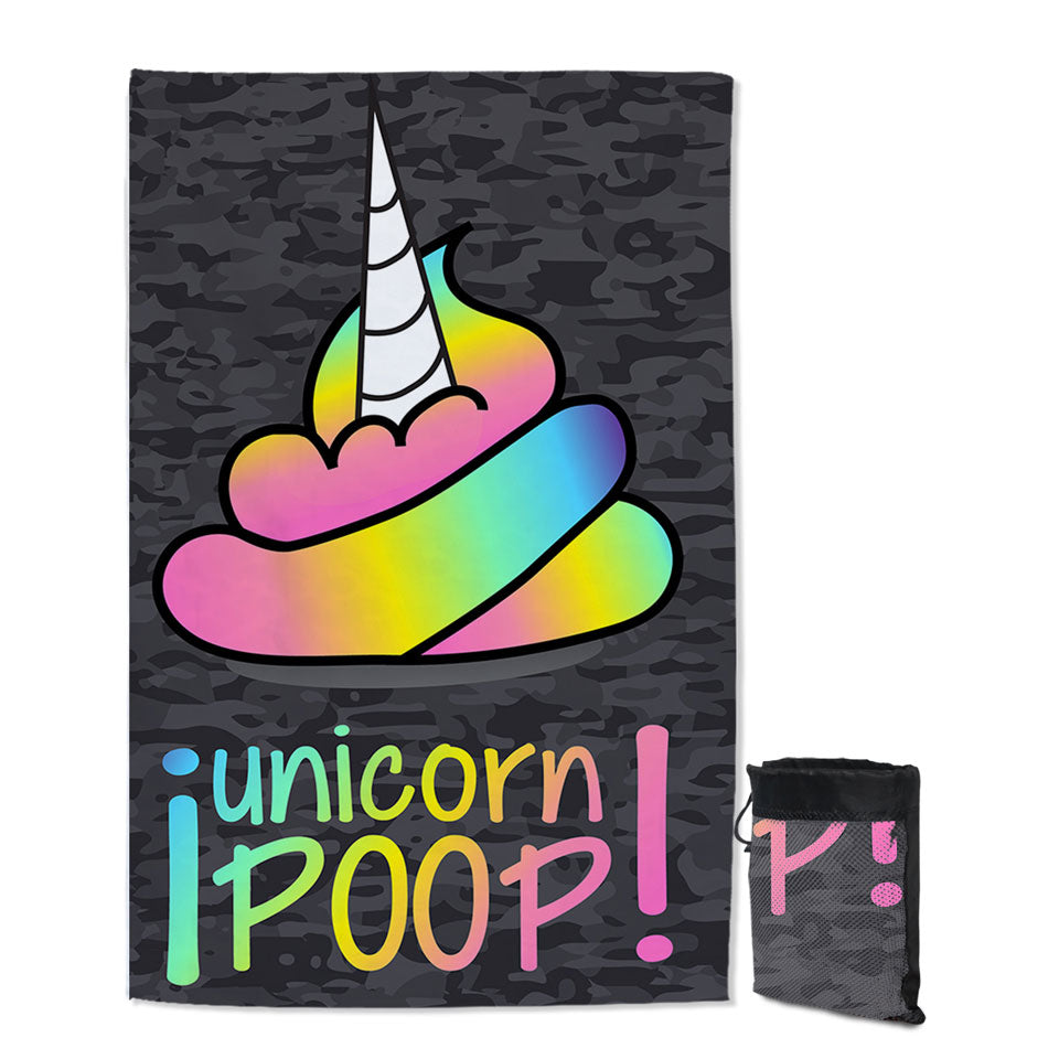 Funny Quick Dry Beach Towels Unicorn Poop
