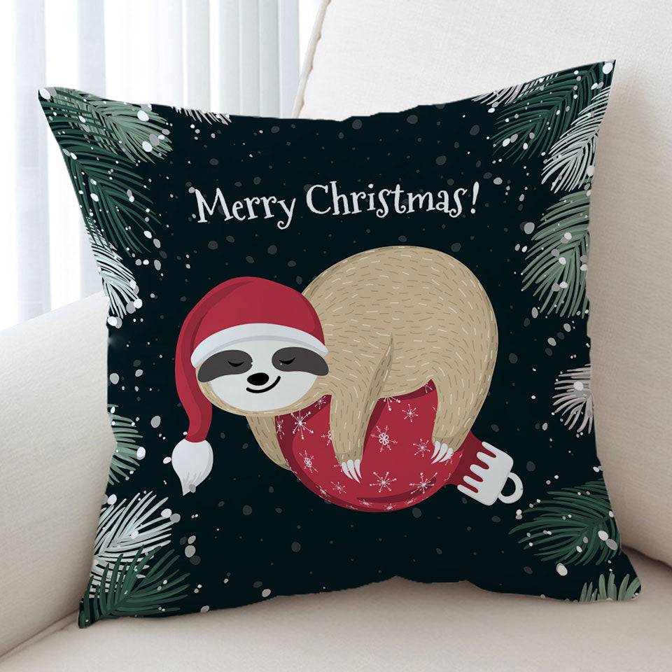 Funny Santa Sloth Cushion