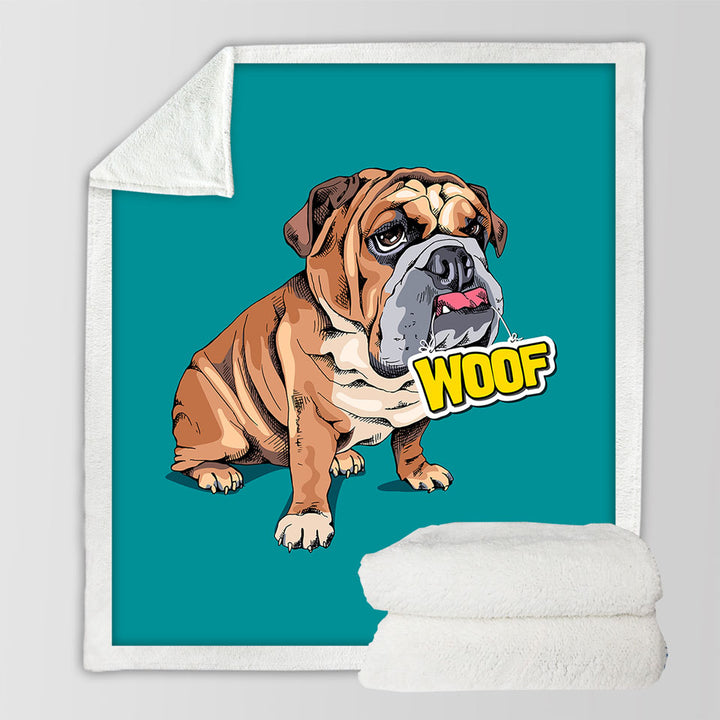 Funny Sleepy Bulldog Fleece Blankets