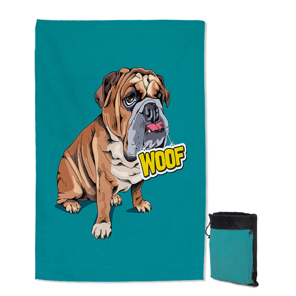 Funny Sleepy Bulldog Quick Dry Beach Towel