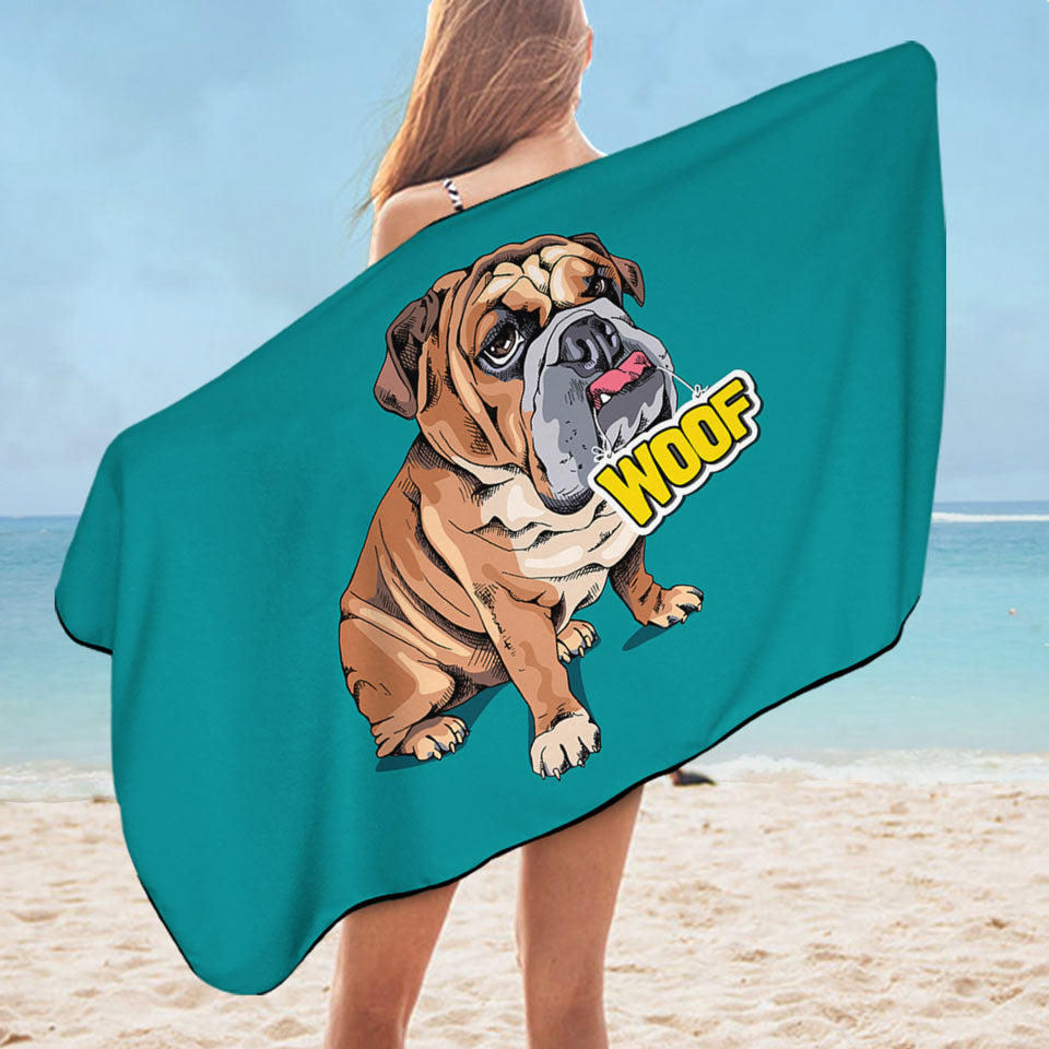 Funny Sleepy Bulldog Swimming Towels