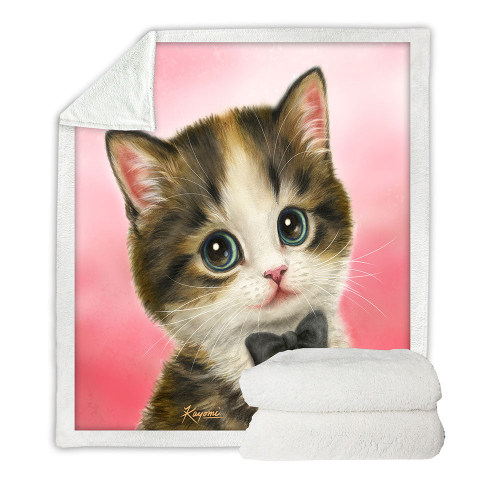 Funny Sofa Blankets Cat Art Adorable Gentleman Kitten