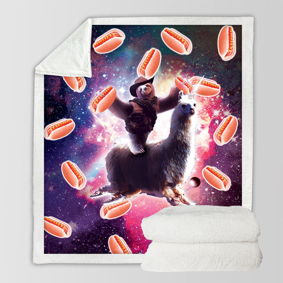 products/Funny-Sofa-Blankets-Hot-Dogs-Space-Cowboy-Sloth-on-Llama-Unicorn