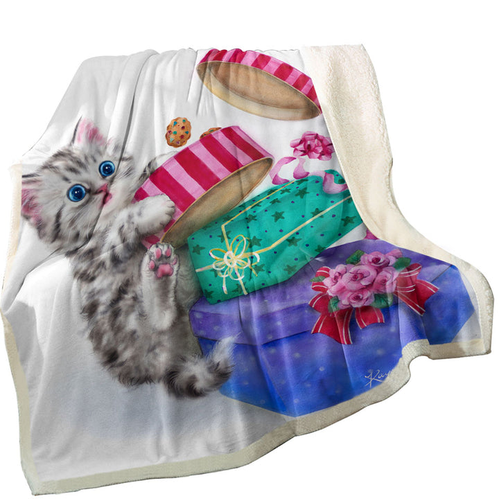 Funny Sofa Blankets with Cute Christmas Gifts Thief Cookie Kitty Cat