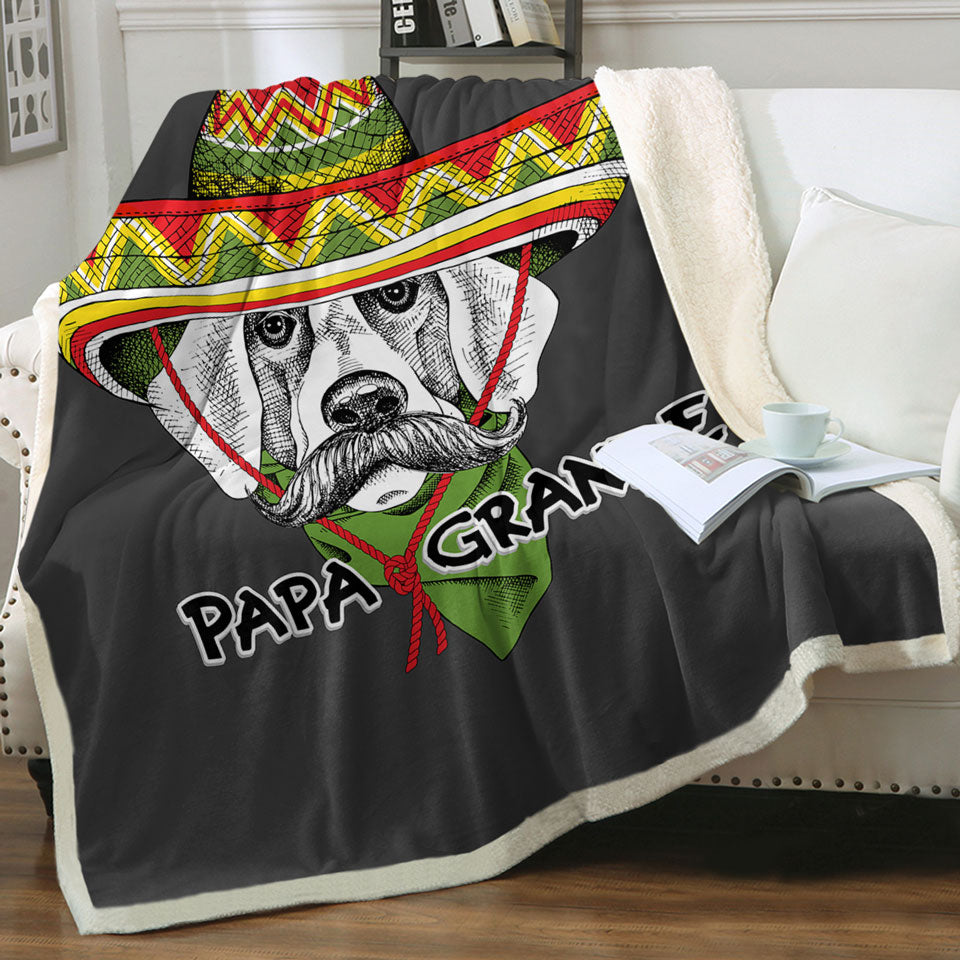 Funny Sofa Blankets with Mexican Dog Wearing Sombrero