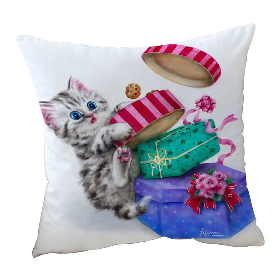 Funny Sofa Pillows with Cute Christmas Gifts Thief Cookie Kitty Cat