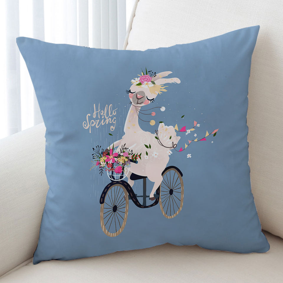Funny Spring Chic Llama Cushion Cover