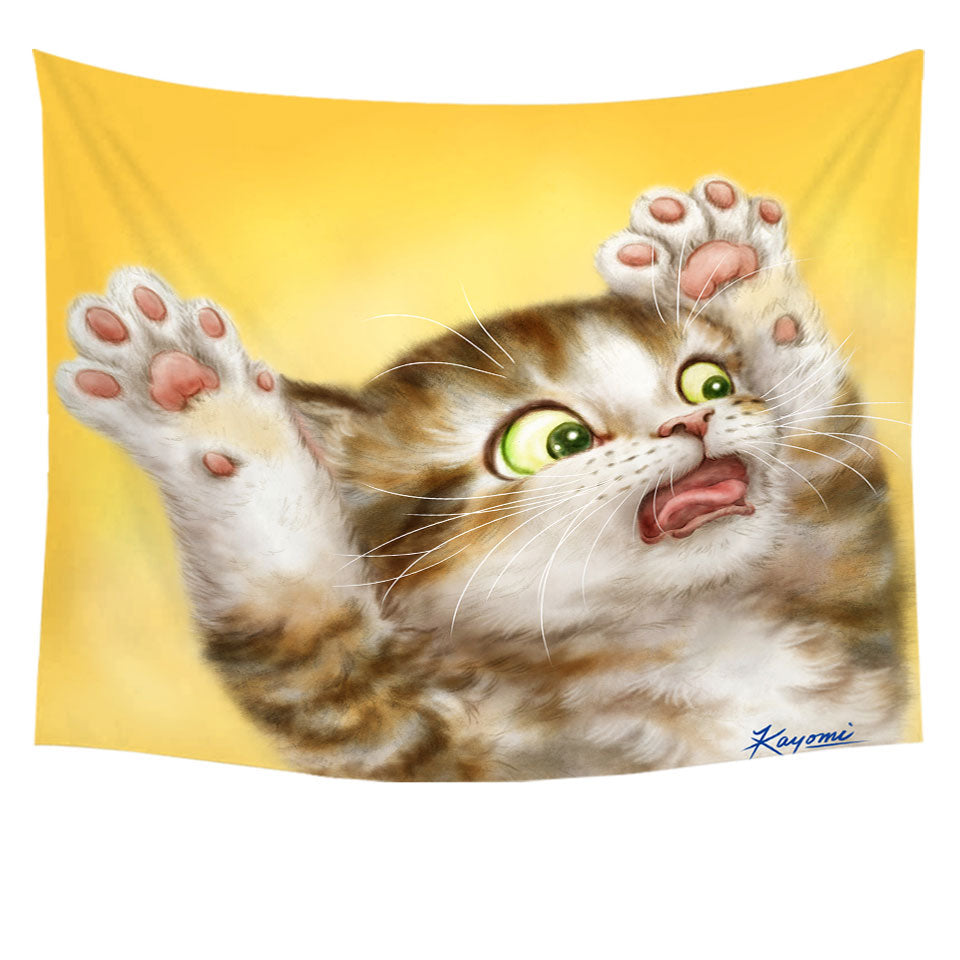Funny Tapestries Cats for Kids the Panic Attack Kitty Wall Decor