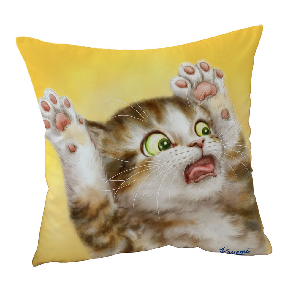 Funny Throw Pillows Cats for Kids the Panic Attack Kitty