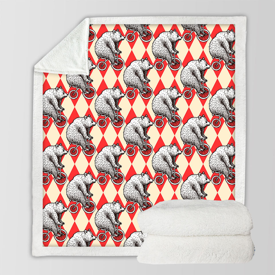 Funny Throws Bear Riding a Bicycle