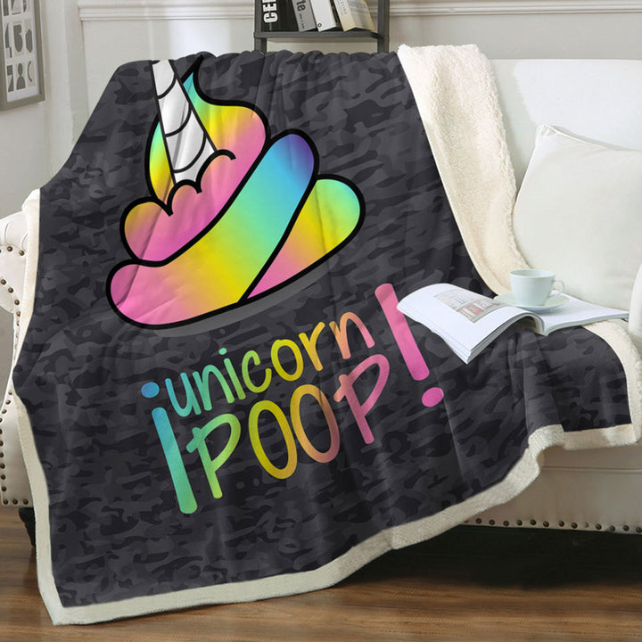 Funny Throws Unicorn Poop