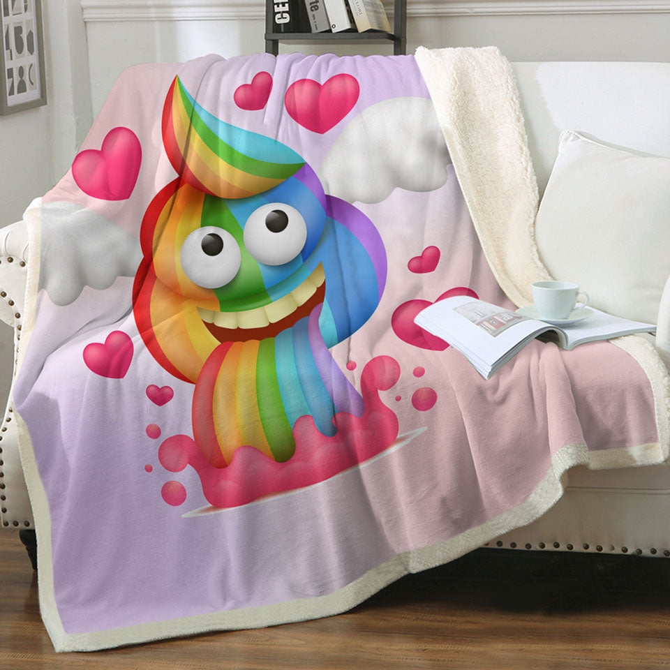 Funny Throws for Kids Rainbow Poo