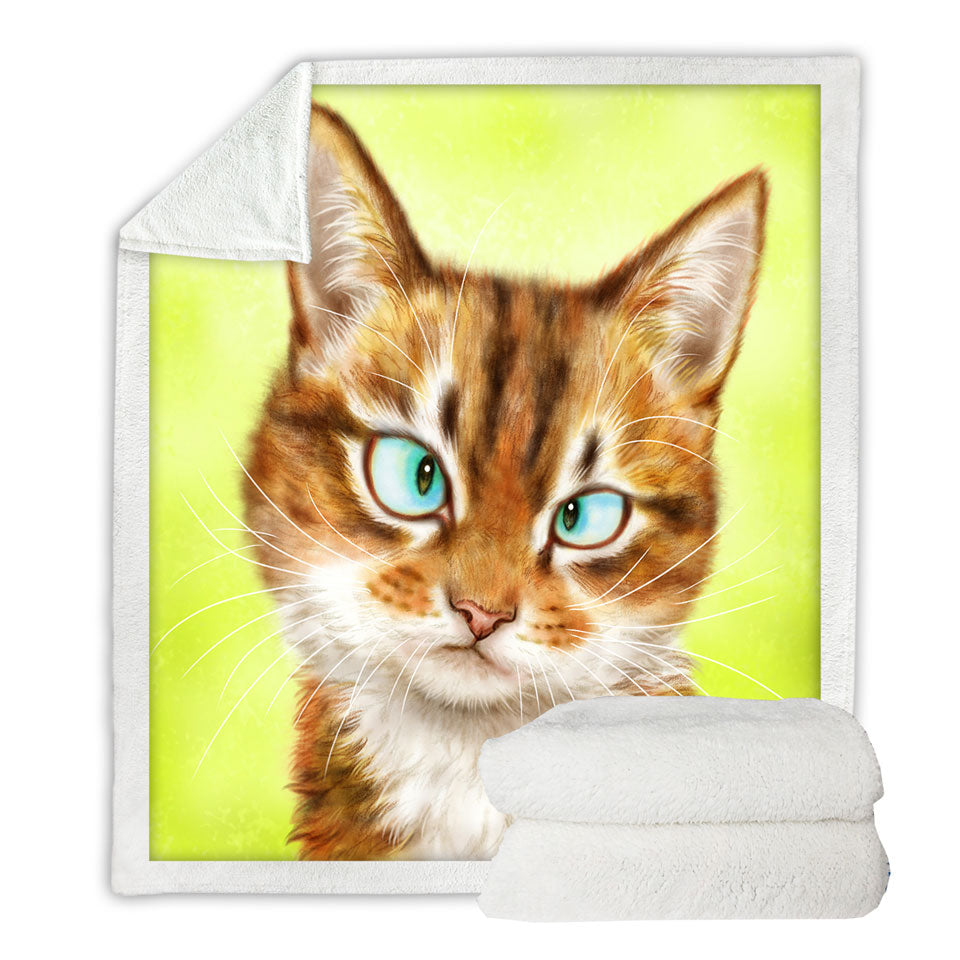 Funny Unique Throws Cat Drawings Upset Gingal Kitty