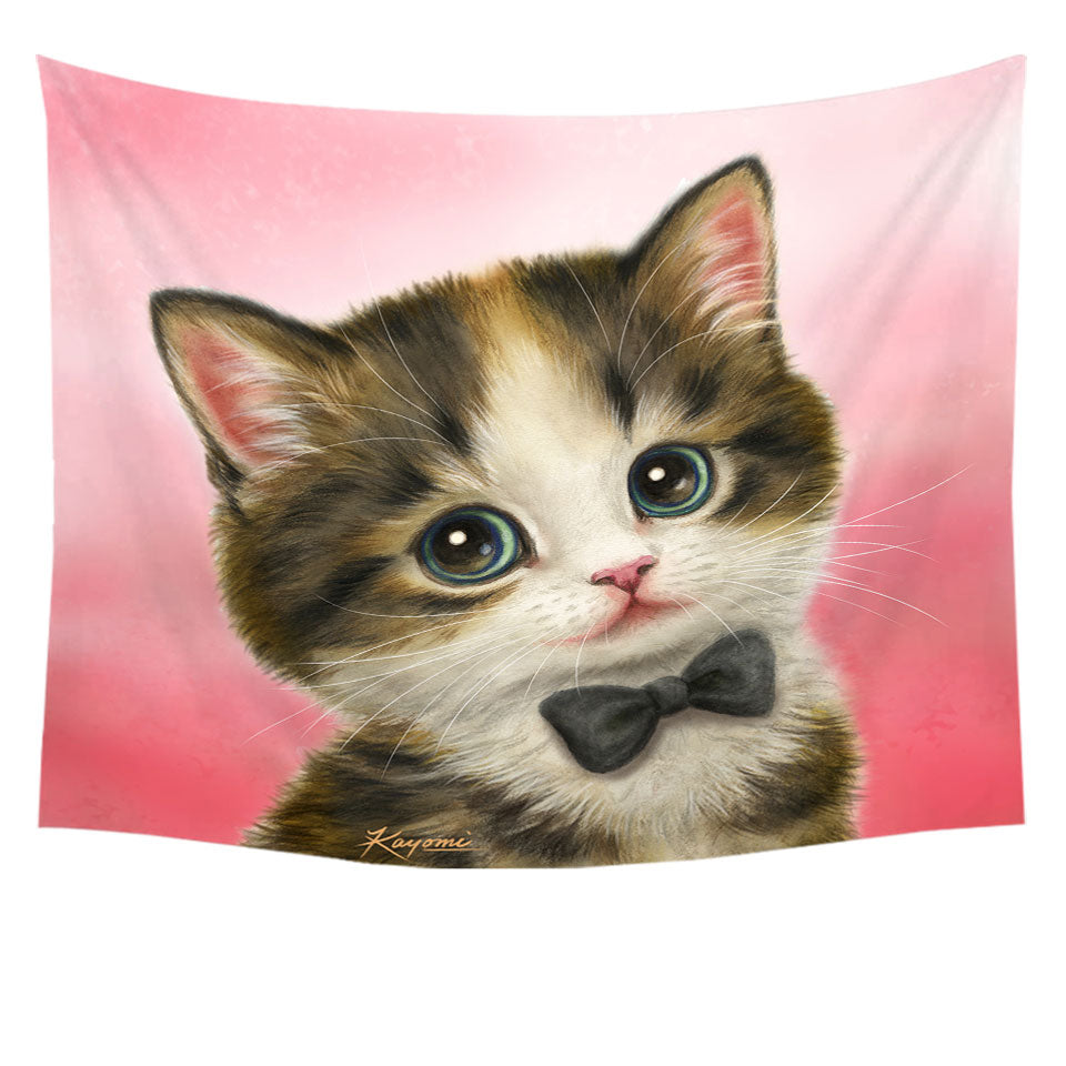 Funny Wall Decor Cat Art Adorable Gentleman Kitten