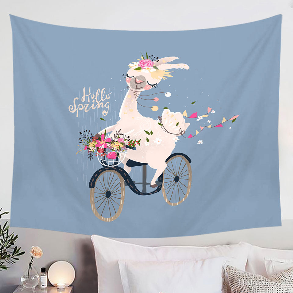 Funny Wall Decor Tapestry Spring Chic Llama